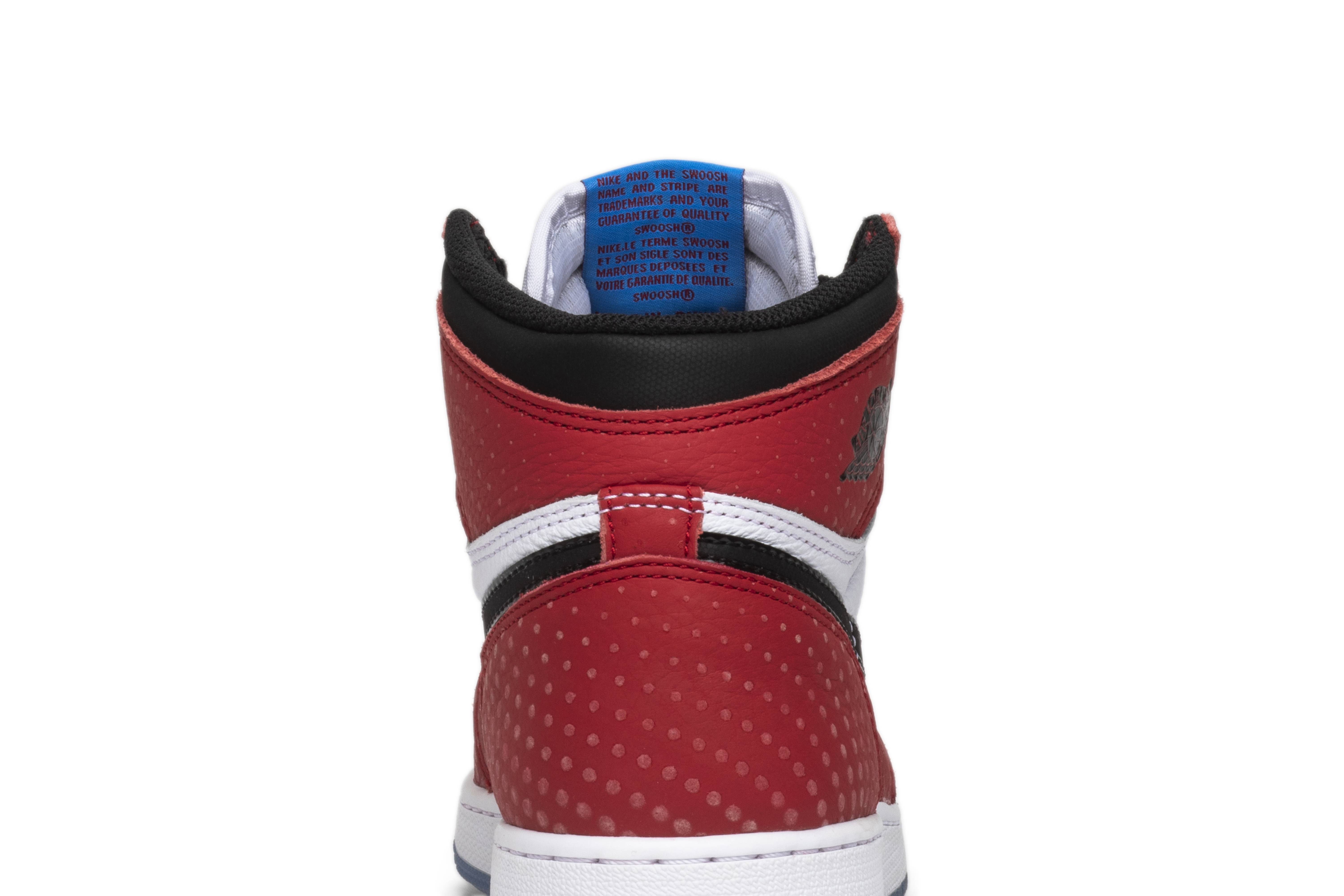 (Grade School) Air Jordan 1 Retro High Spider-Man Origin Story 575441-602 Nicesnk