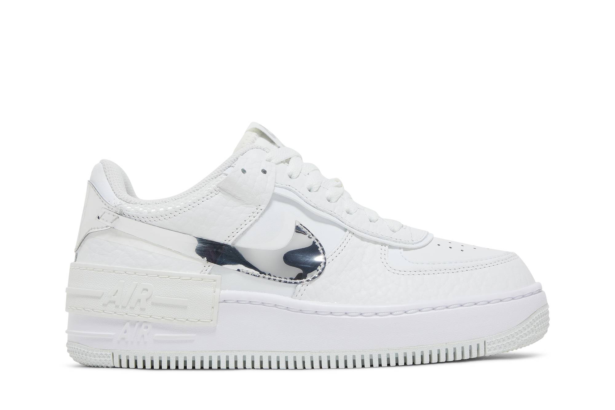(Women) Nike Air Force 1 Shadow White Metallic Silver DQ0837-100 Nicesnk