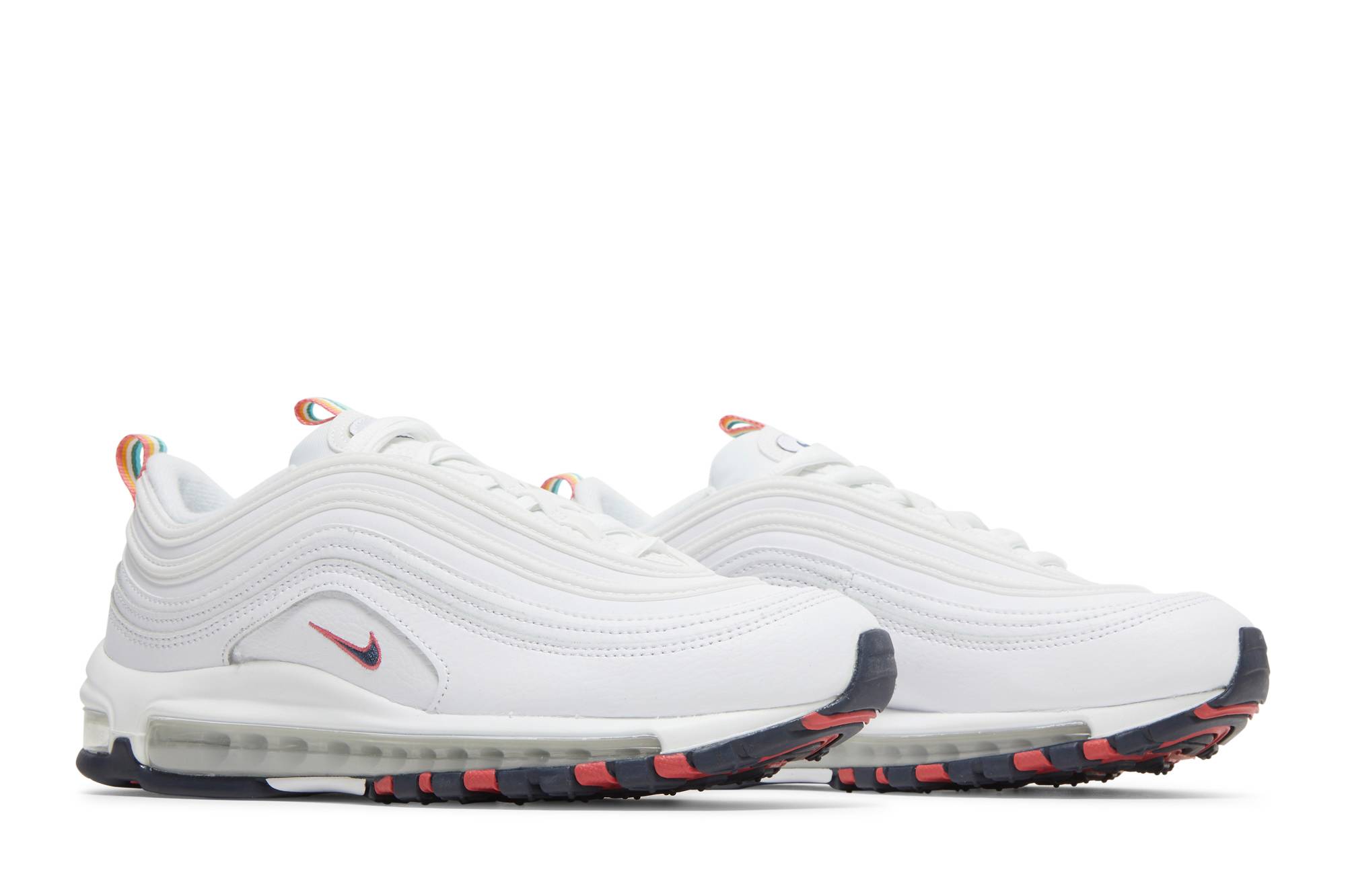 (Women) Nike Air Max 97 White Multi Color Pull Tabs DH1592-100 Nicesnk